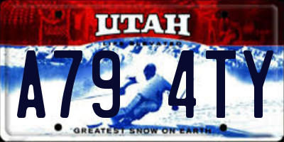 UT license plate A794TY