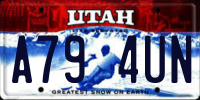 UT license plate A794UN