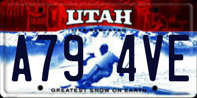 UT license plate A794VE