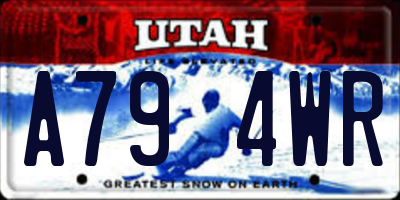 UT license plate A794WR