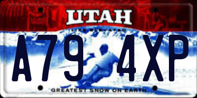 UT license plate A794XP