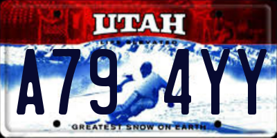 UT license plate A794YY
