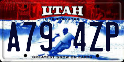 UT license plate A794ZP