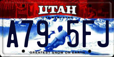 UT license plate A795FJ