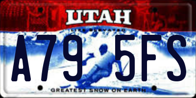 UT license plate A795FS