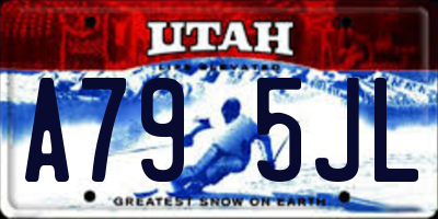 UT license plate A795JL