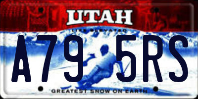 UT license plate A795RS