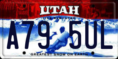 UT license plate A795UL