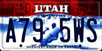 UT license plate A795WS