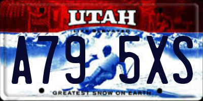 UT license plate A795XS
