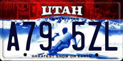 UT license plate A795ZL