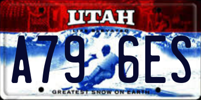 UT license plate A796ES