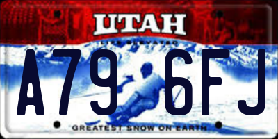 UT license plate A796FJ