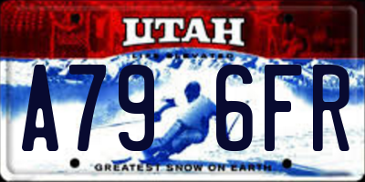 UT license plate A796FR