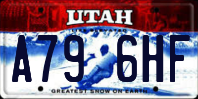 UT license plate A796HF