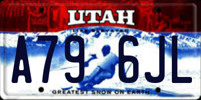 UT license plate A796JL
