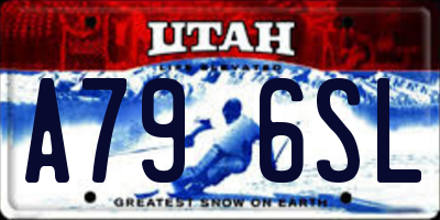 UT license plate A796SL