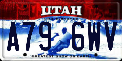 UT license plate A796WV