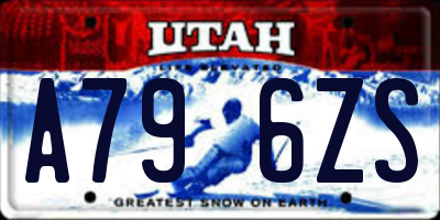 UT license plate A796ZS
