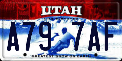 UT license plate A797AF
