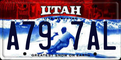 UT license plate A797AL