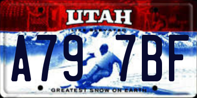 UT license plate A797BF