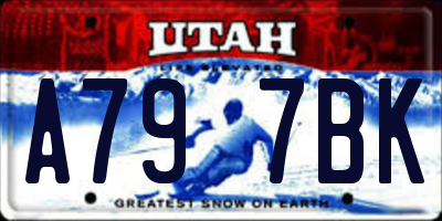 UT license plate A797BK