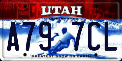 UT license plate A797CL
