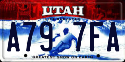 UT license plate A797FA
