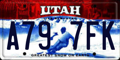 UT license plate A797FK