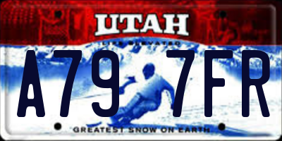 UT license plate A797FR