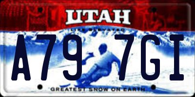 UT license plate A797GI