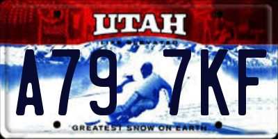 UT license plate A797KF