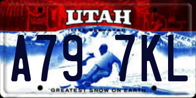 UT license plate A797KL