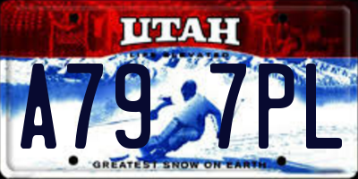 UT license plate A797PL
