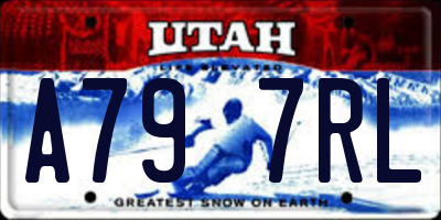 UT license plate A797RL