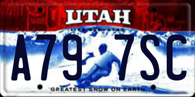 UT license plate A797SC
