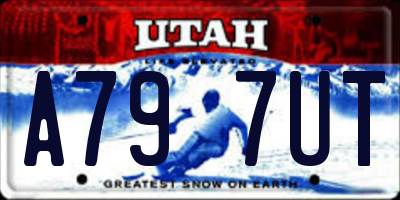 UT license plate A797UT
