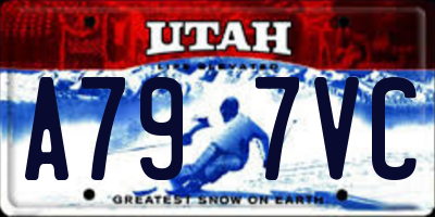UT license plate A797VC