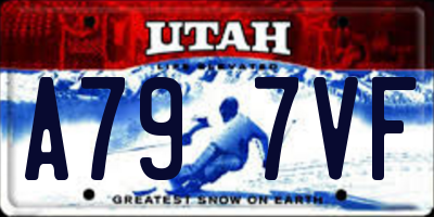 UT license plate A797VF