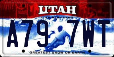 UT license plate A797WT