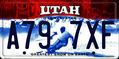 UT license plate A797XF