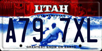 UT license plate A797XL