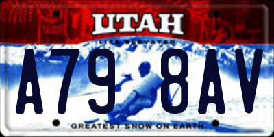 UT license plate A798AV