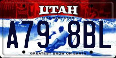 UT license plate A798BL