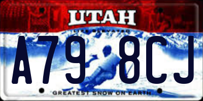 UT license plate A798CJ