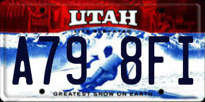 UT license plate A798FI