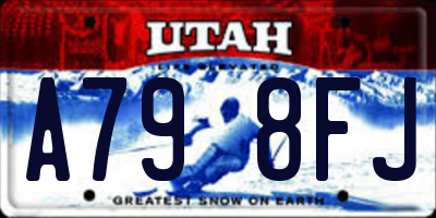 UT license plate A798FJ
