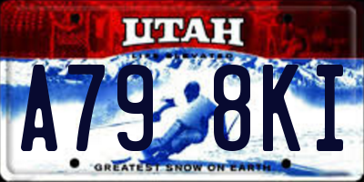 UT license plate A798KI