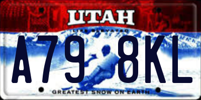 UT license plate A798KL